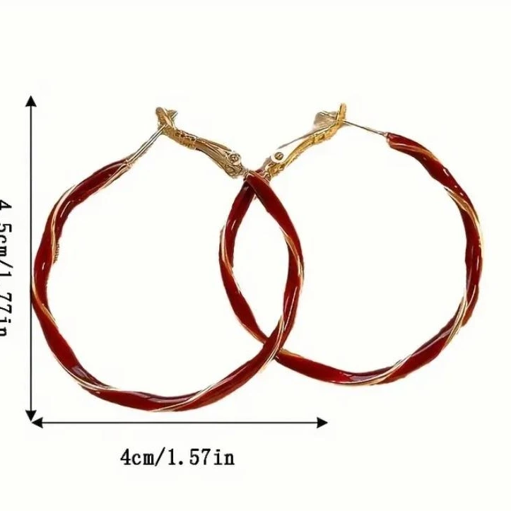 Aros de círculos Elegantes color Rojo