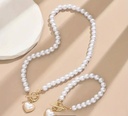Collar Y Pulsera elegante con Perlas sintéticas