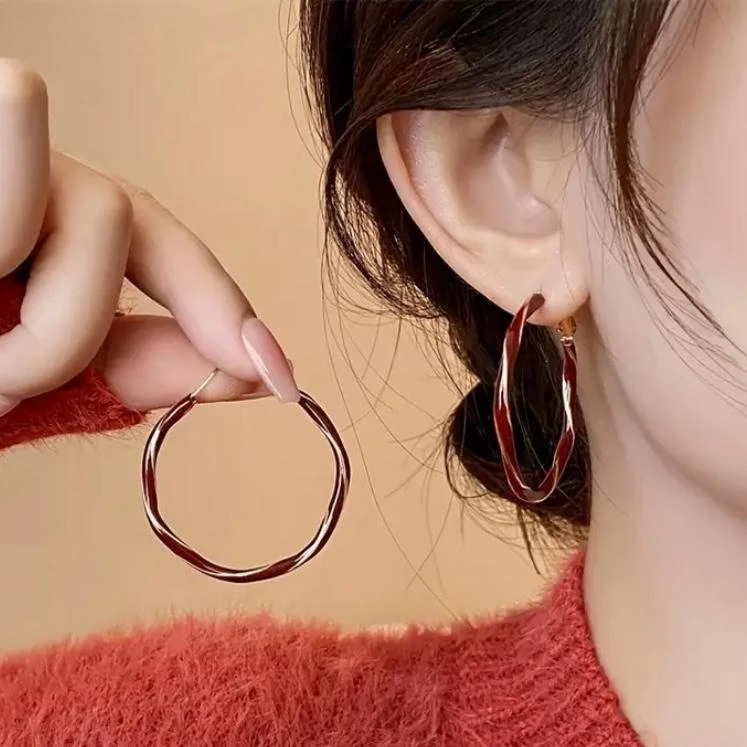 Aros de círculos Elegantes color Rojo