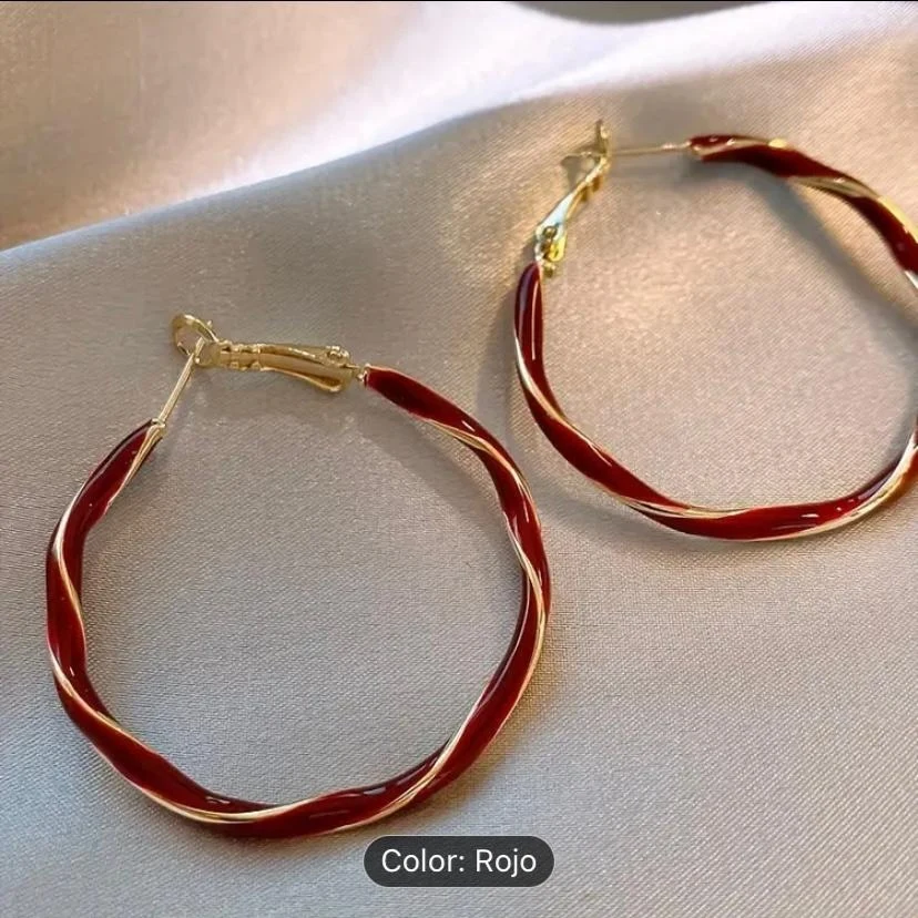 Aros de círculos Elegantes color Rojo