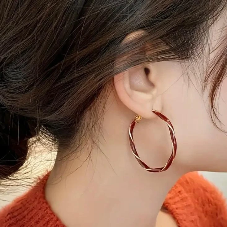 Aros de círculos Elegantes color Rojo